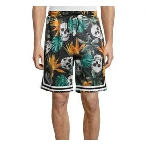 No Boundaries Mens Skull Print Mesh Basketball Shorts Size XL Multicolor